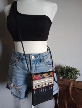 Bohemian Black Crossbody Bag NWOT